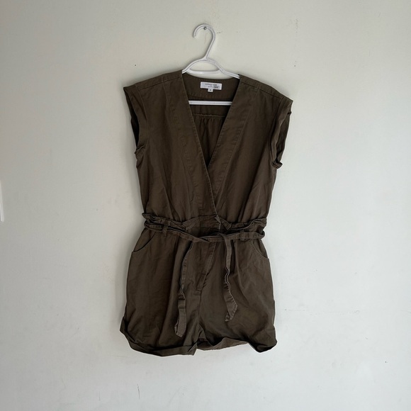 MARISSA WEBB Olive Canvas Romper Size 6 - Picture 4 of 6